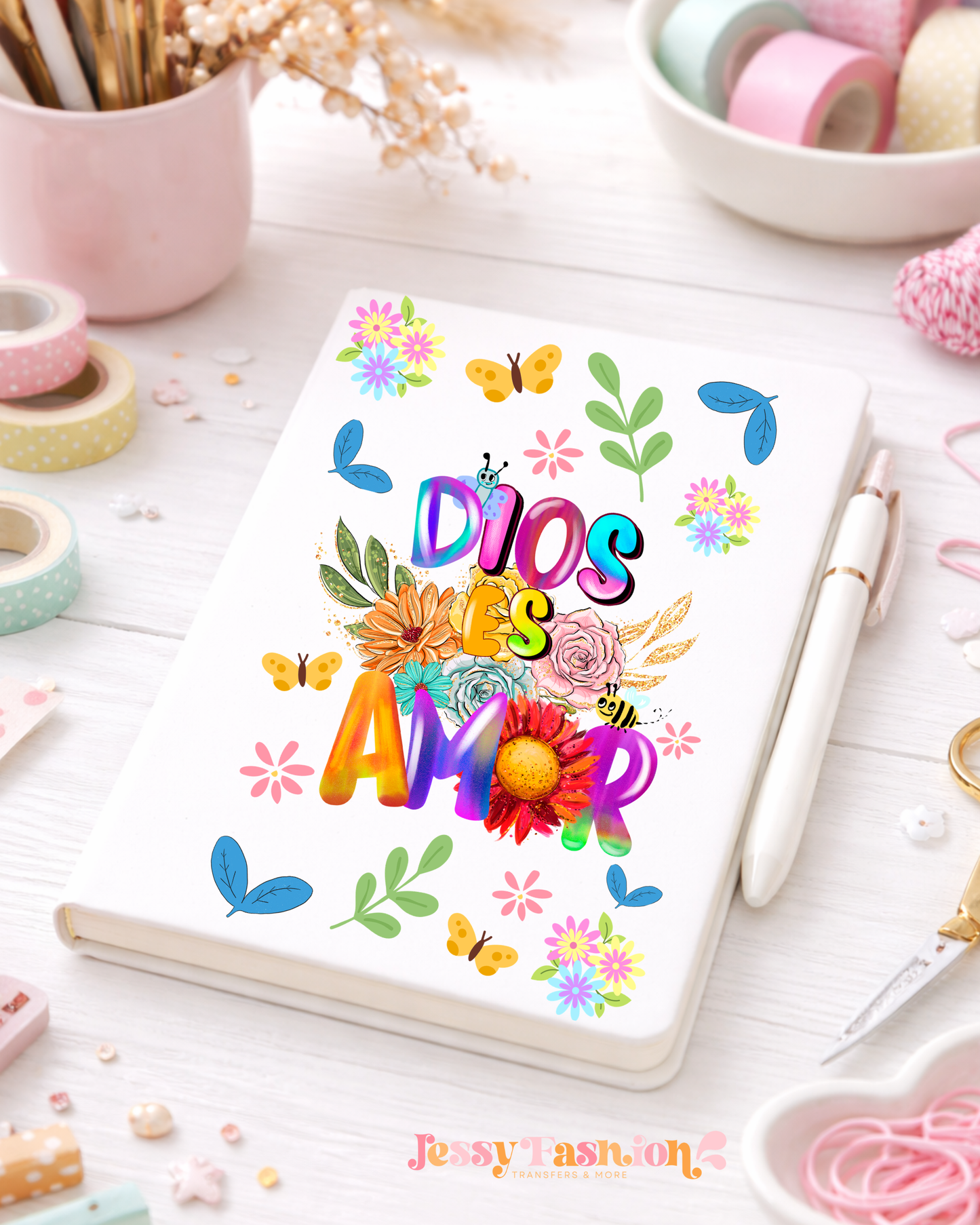 Dios es amor Uv dtf notebook
