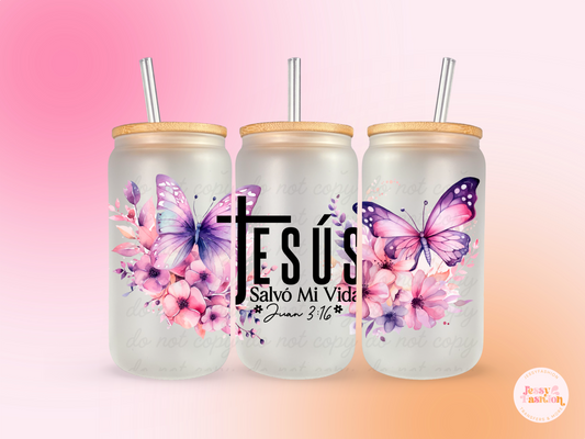 Jesús salvó mi vida UV DTF CUP WRAP