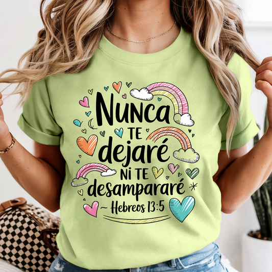 Nunca te dejaré Heb. 13:5 DTF Shirt Transfer
