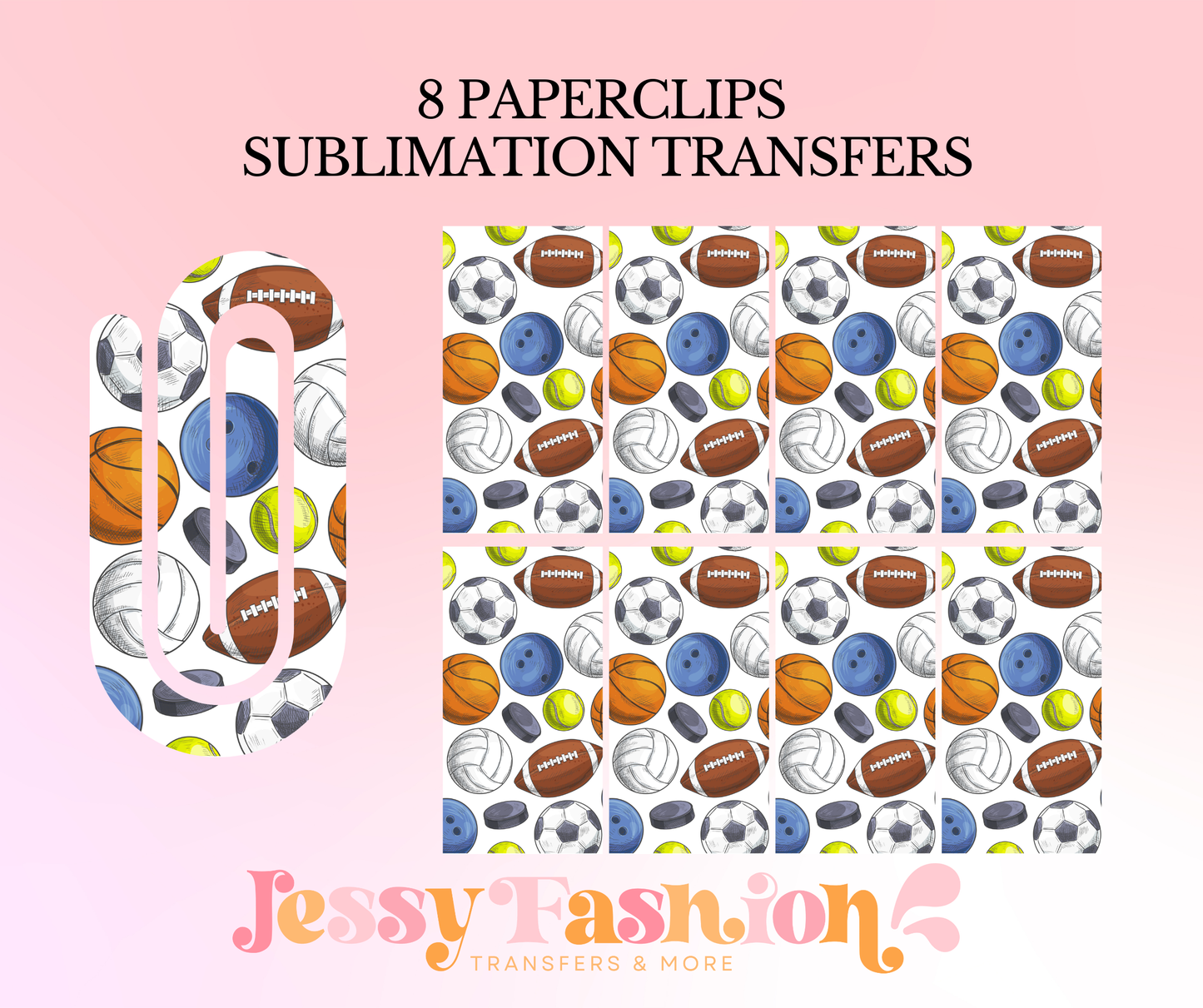 Sports paperclip SUBLIMATION TRANSFER