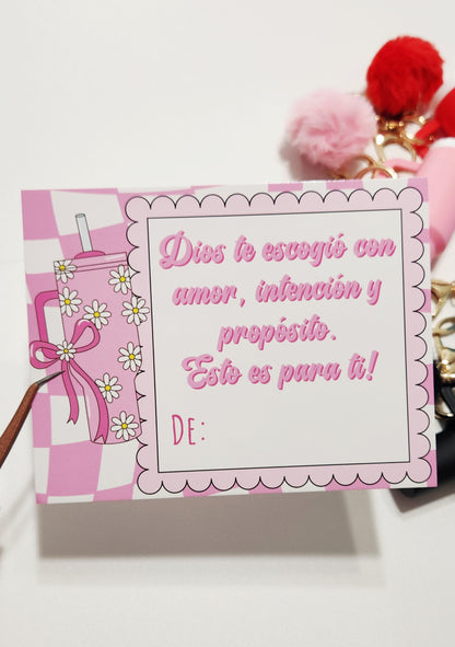 Tarjetas para Mini Tumbler 12pc Keychains con Mensajes