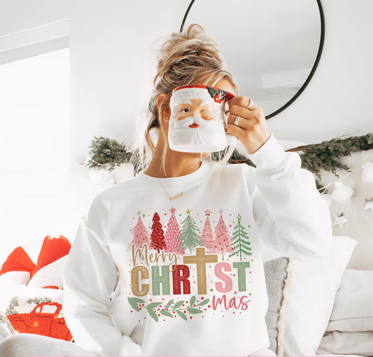 Merry Christmas pastel colors Dtf Shirt Transfer