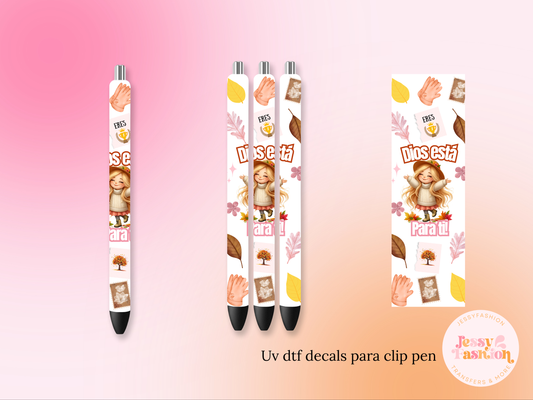 Dios está para ti UV DTF DECAL BOLÍGRAFO