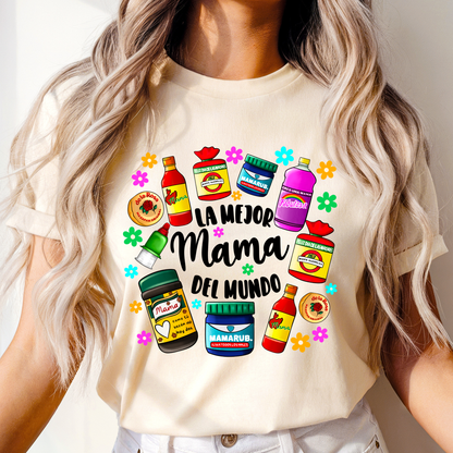 La mejor mamá Amor, Sazón y Fabulosa Dtf Shirt Transfer