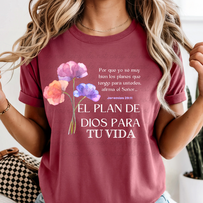 El plan de Dios para tu vida DTF Shirt Transfer