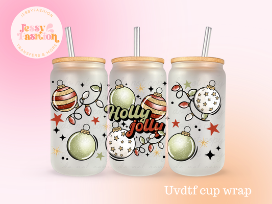 Holly Jolly UV DTF CUP WRAP