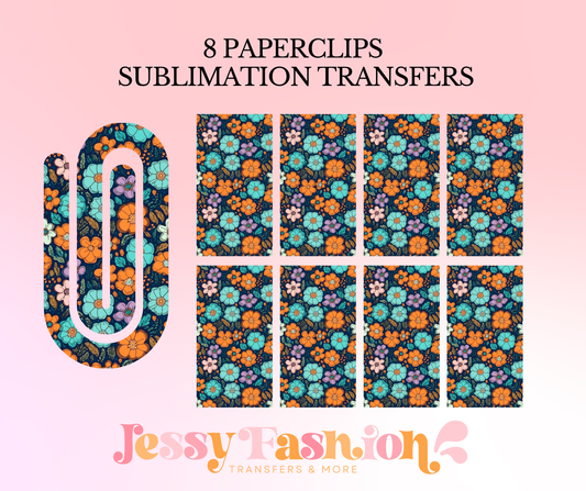 Floral hand paint paperclip SUBLIMATION TRANSFER