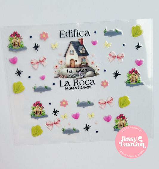 Edifica tu casa sobre la roca Mini uv dtf wrap
