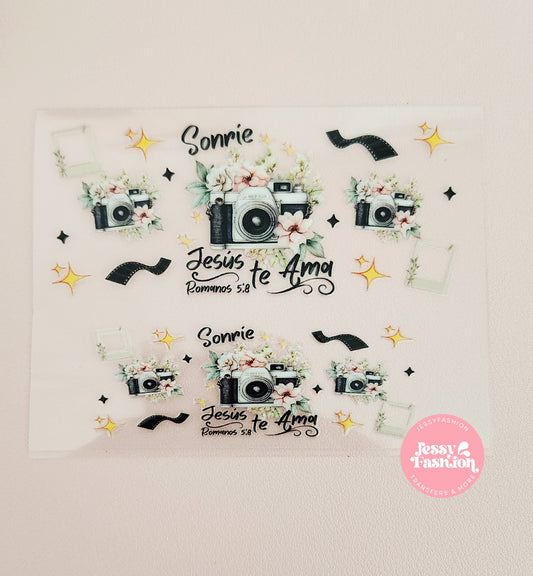 Sonríe Jesús te ama Mini uv dtf wrap