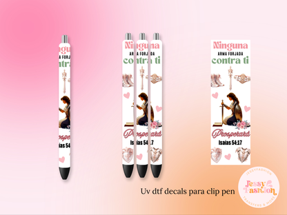 Ninguna arma forjada DTF DECAL BOLÍGRAFO