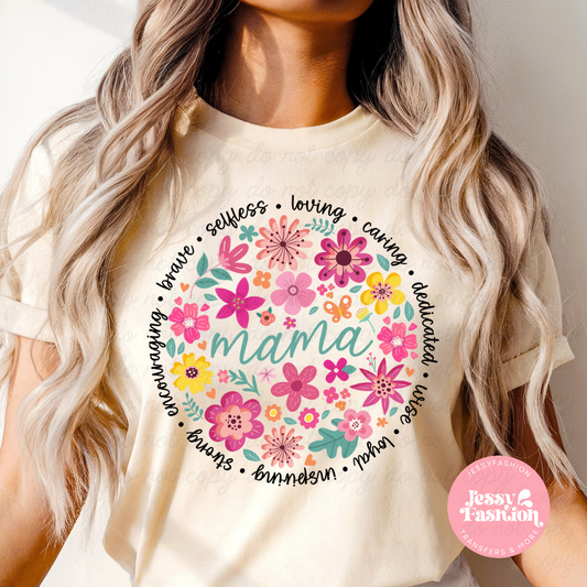 Mama positive affirmations DTF Shirt Transfer