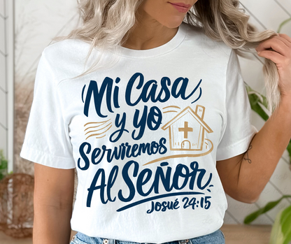 Mi casa y yo serviremos al Señor DTF Shirt Transfer