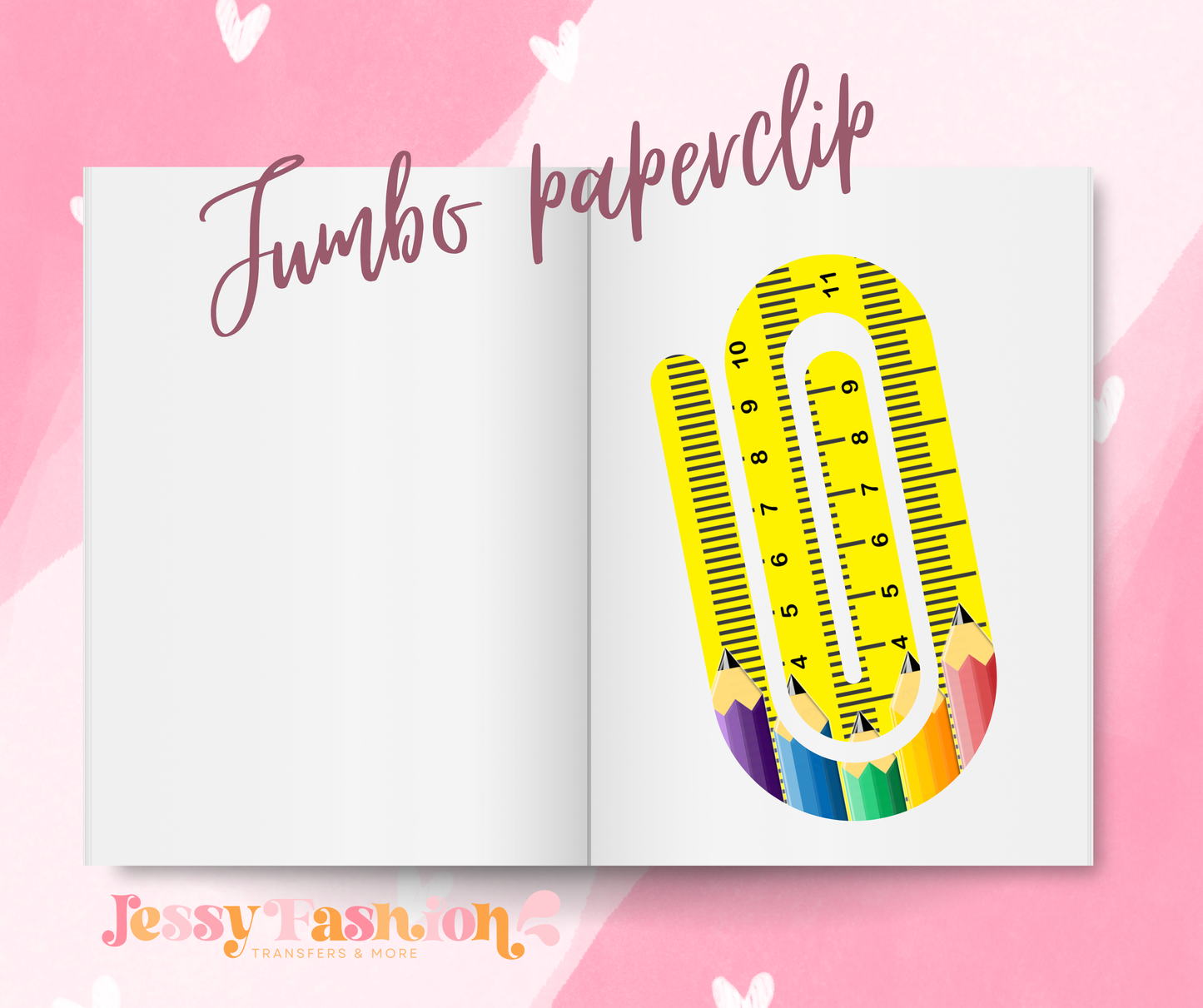 Ruler and Pencils Jumbo Paperclip