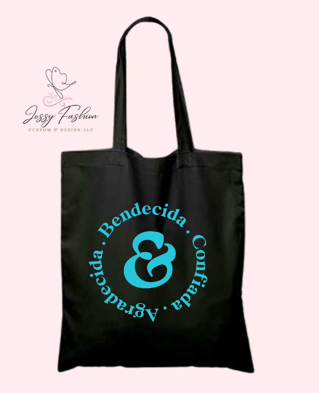 Bendecida, Agradecida y Confiada tote bag - Jessyfashion Custom & Design 